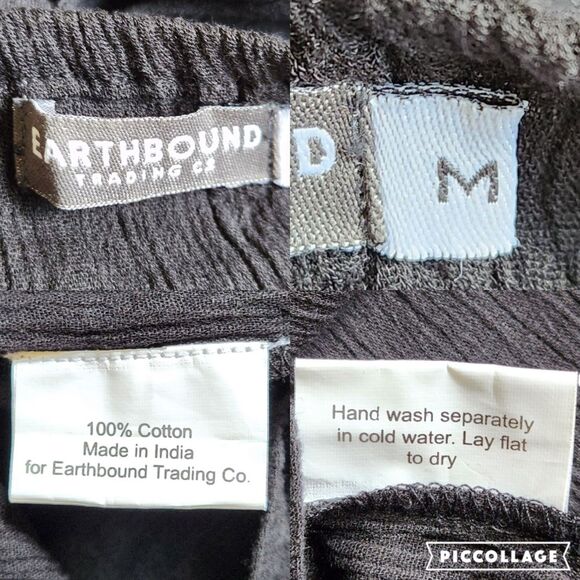 EARTHBOUND TRADING Co. Black Textured Off The Shoulder Bell Sleeve Top sz M - Picture 11 of 11